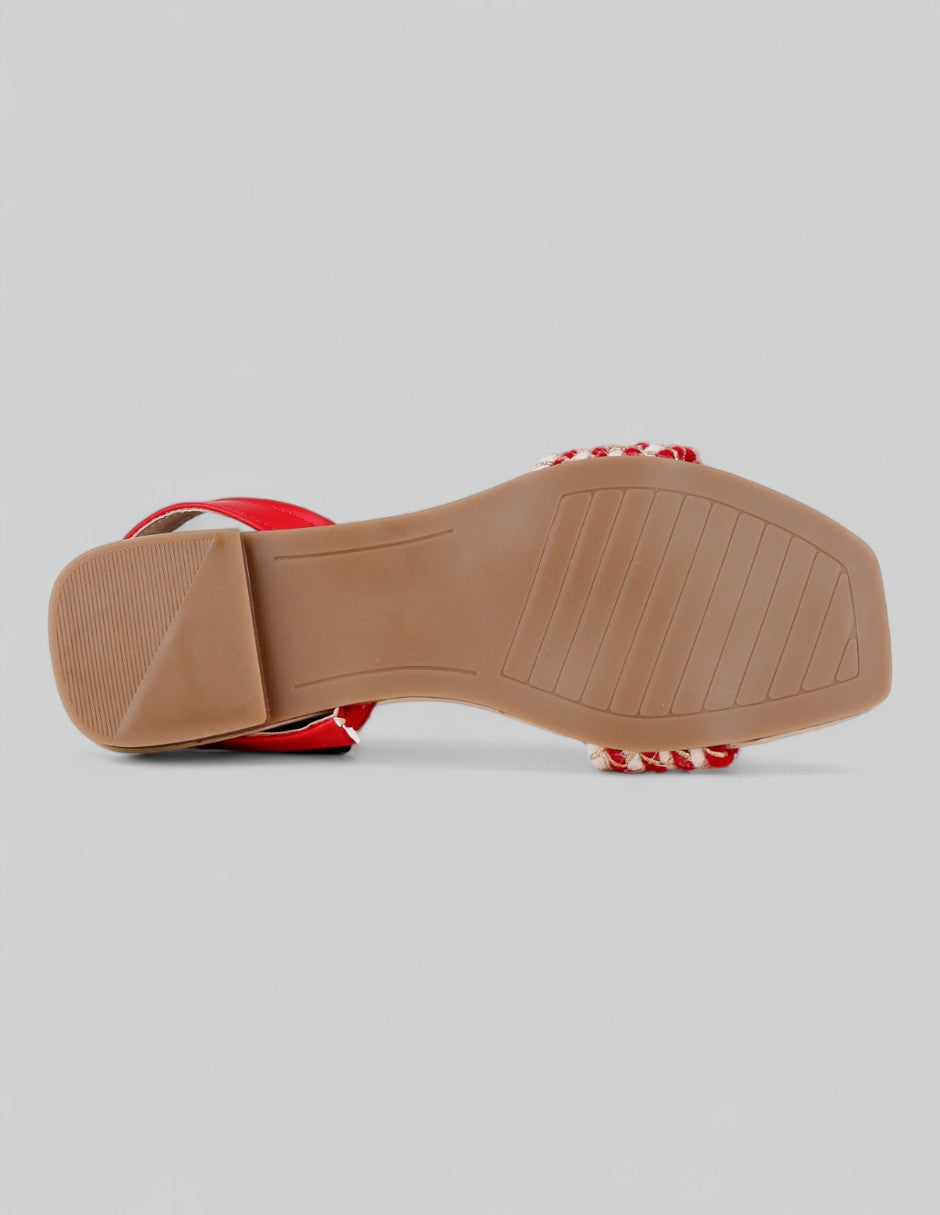 Sandalias de piso Solea en Textil – Rojo