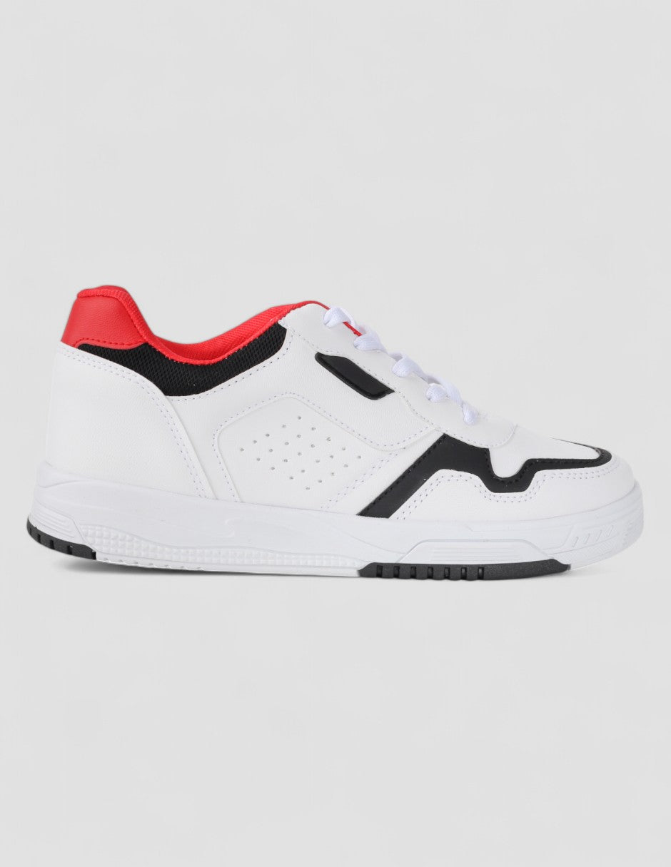 Tenis con cordones Exterior Piel vegana Color Blanco Para Mujer De RBCOLLECTION