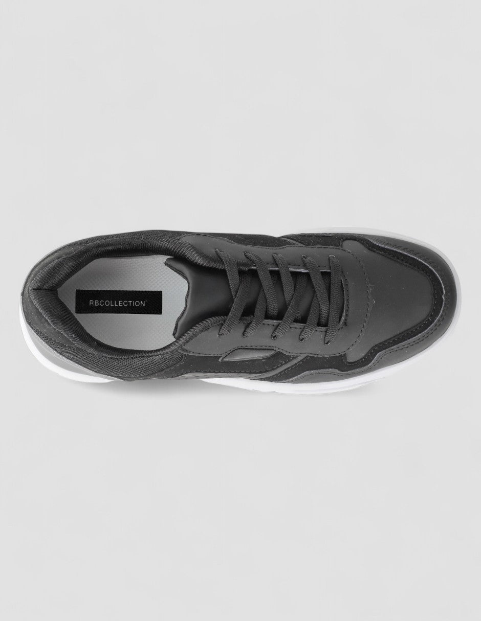 Tenis con cordones Urban Sintético - Negro