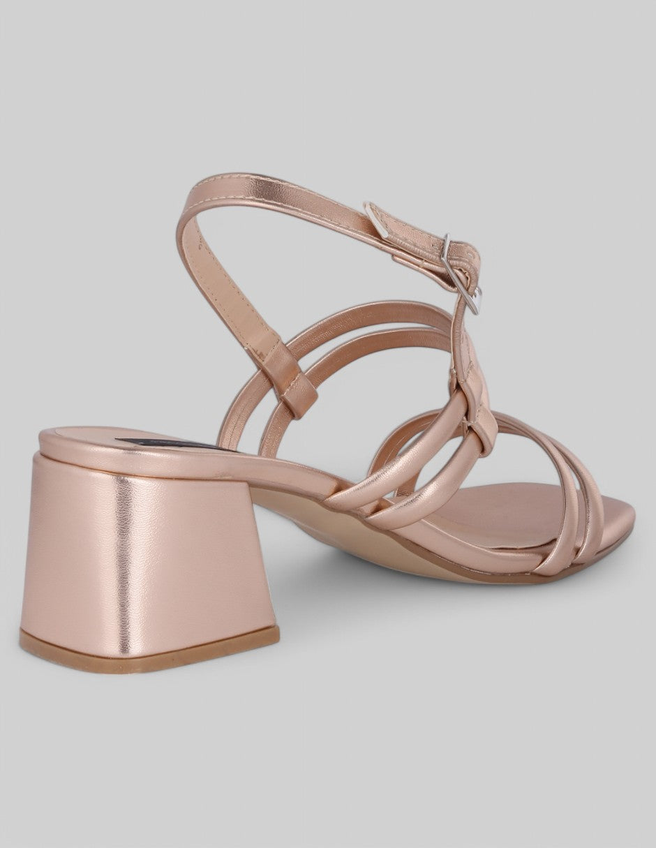 Sandalia con tacón Beeny en Piel vegana - Rosa