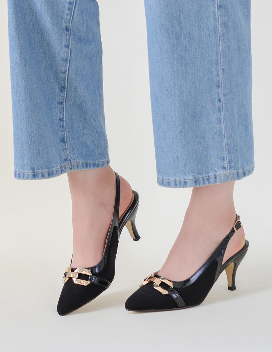 Zapatillas Kitten en Piel vegana – Negro