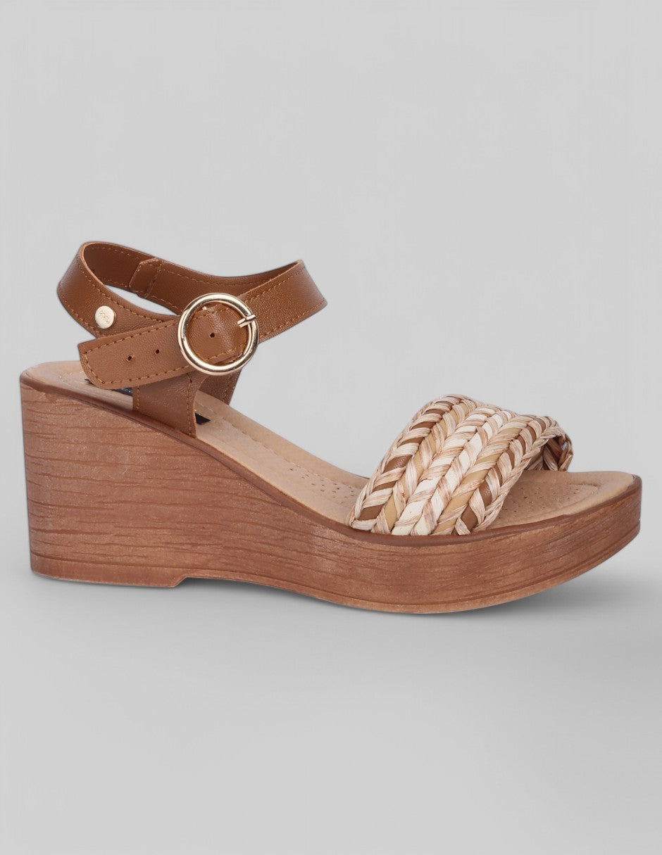 Sandalias con plataforma Classy en Piel vegana - Café