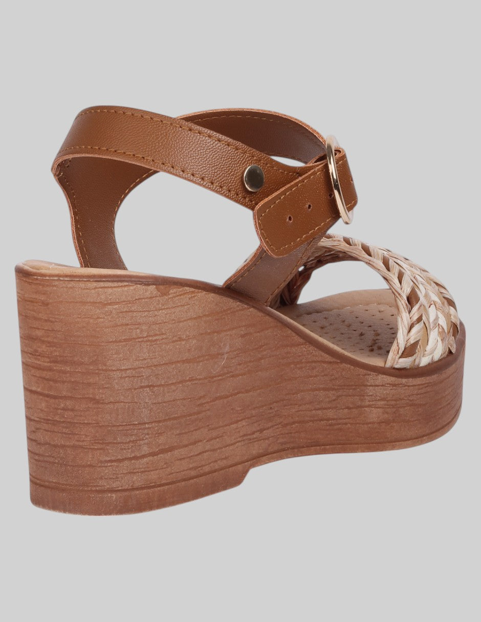 Sandalias con plataforma Classy en Piel vegana - Café