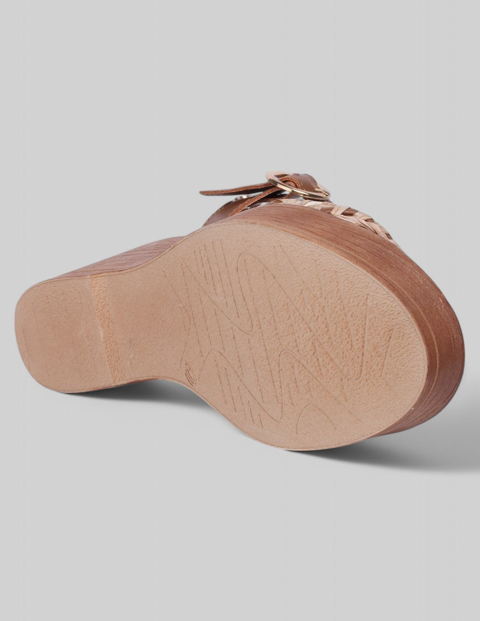 Sandalias con plataforma Classy en Piel vegana - Café