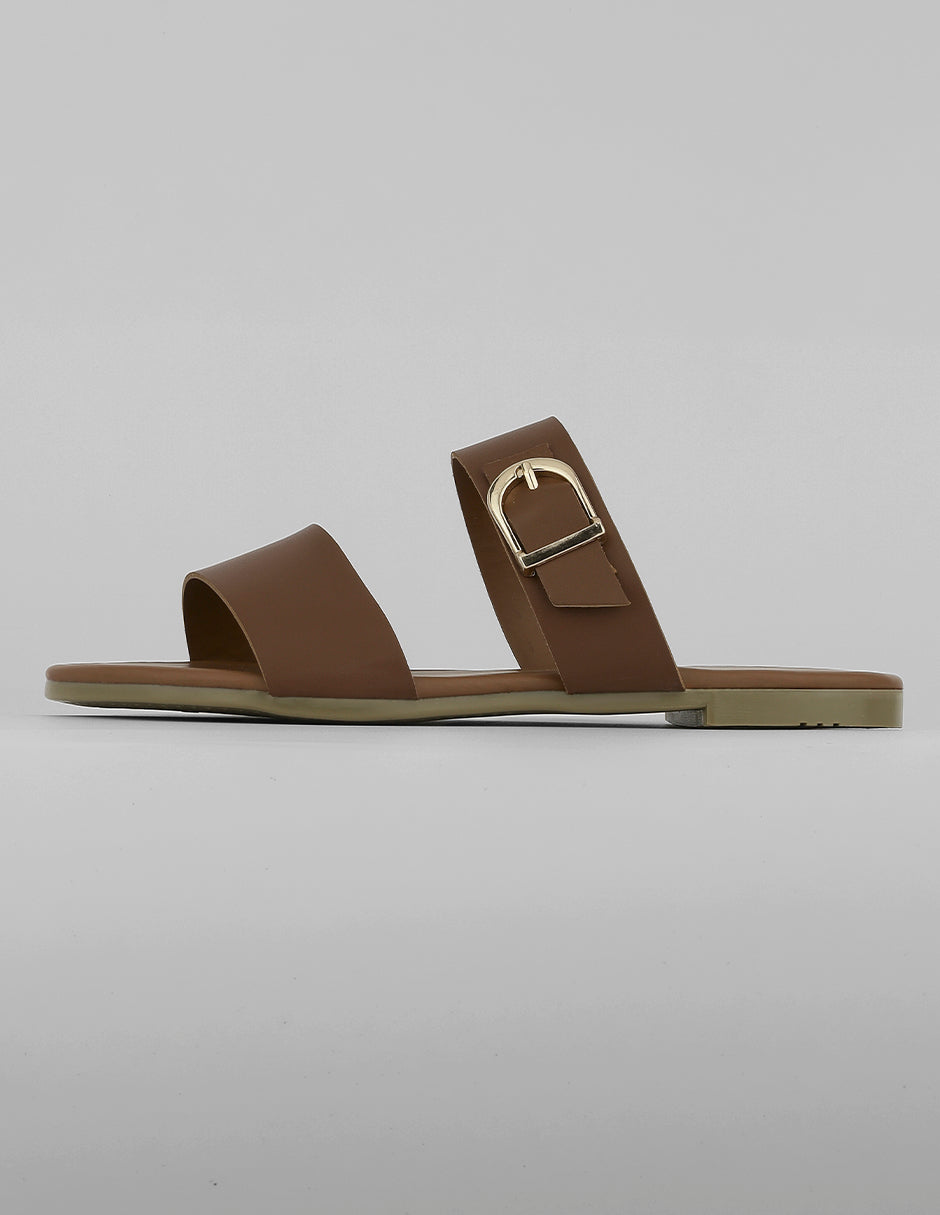 Sandalias de piso Exterior Sintético Color Café Para Mujer De RBBASICS