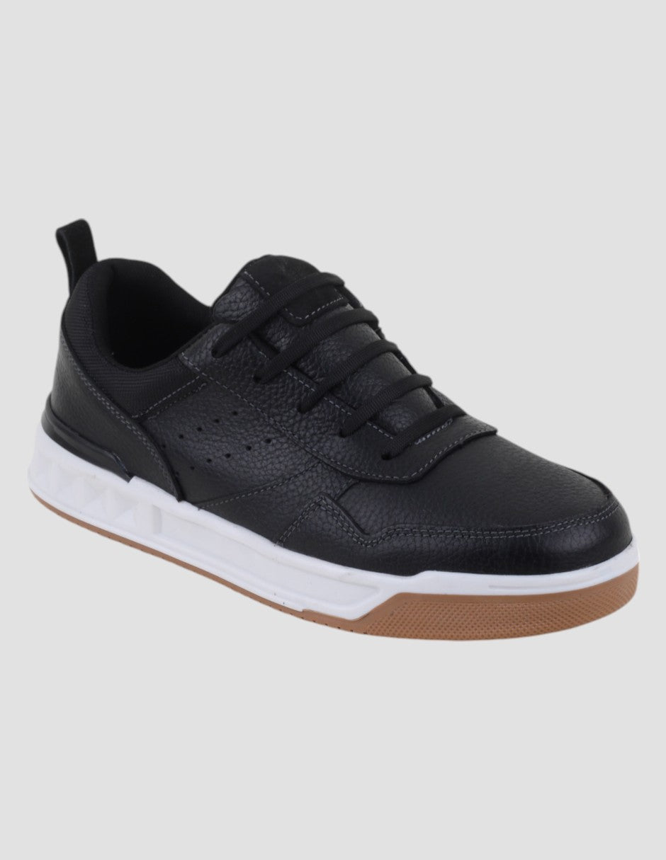 Tenis con cordones Urban en Piel – Negro
