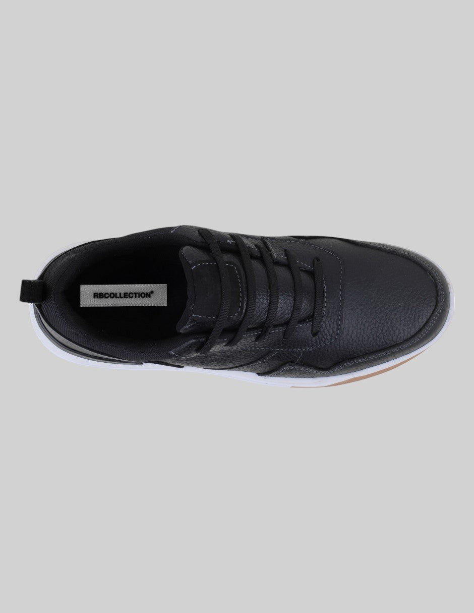 Tenis con cordones Urban en Piel – Negro