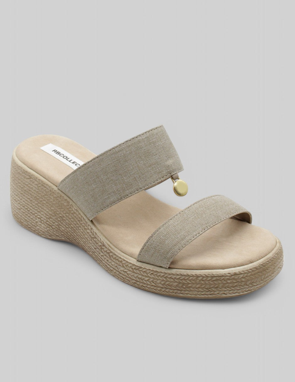 Sandalias con plataforma Exterior Textil Color Beige  Para Mujer De RBCOLLECTION