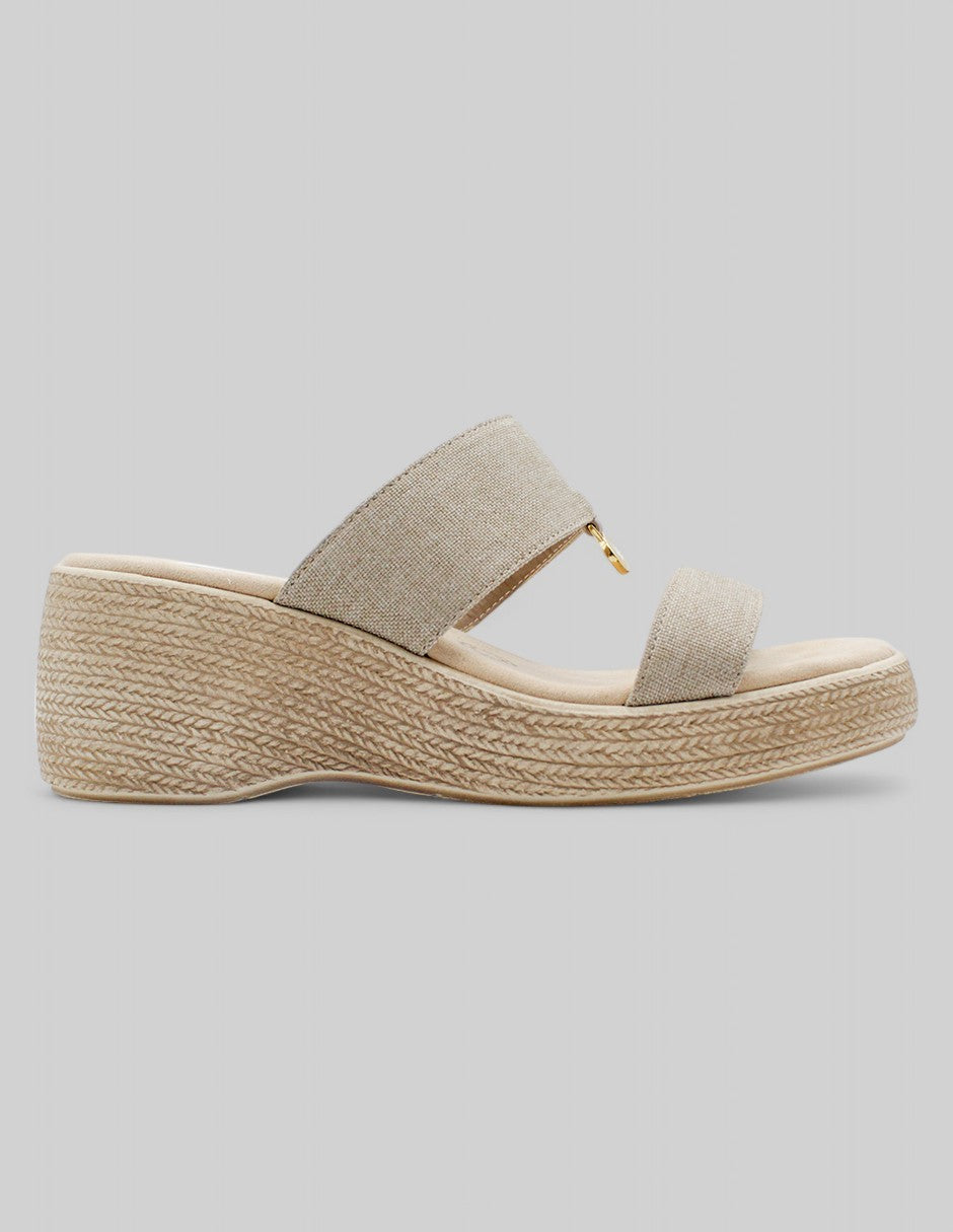 Sandalias con plataforma Pou en Textil - Beige