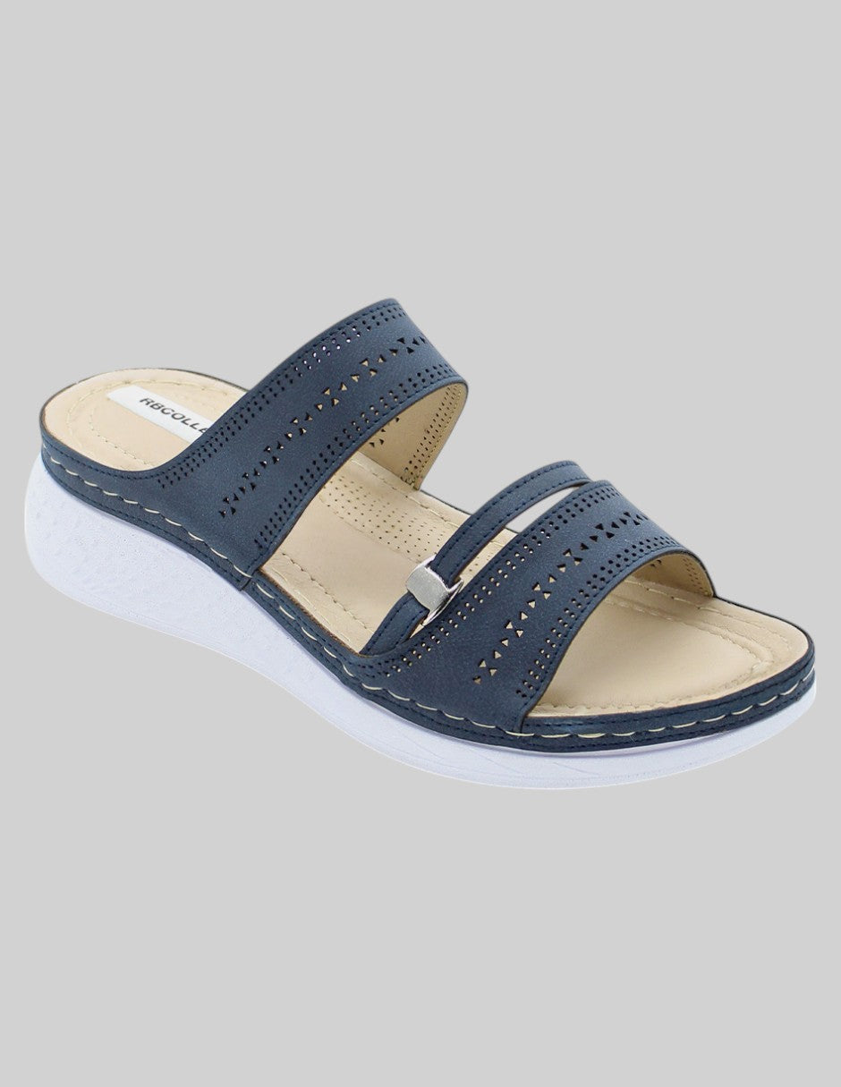 Sandalias con plataforma Exterior Piel vegana Color Azul Para Mujer De RBCOLLECTION