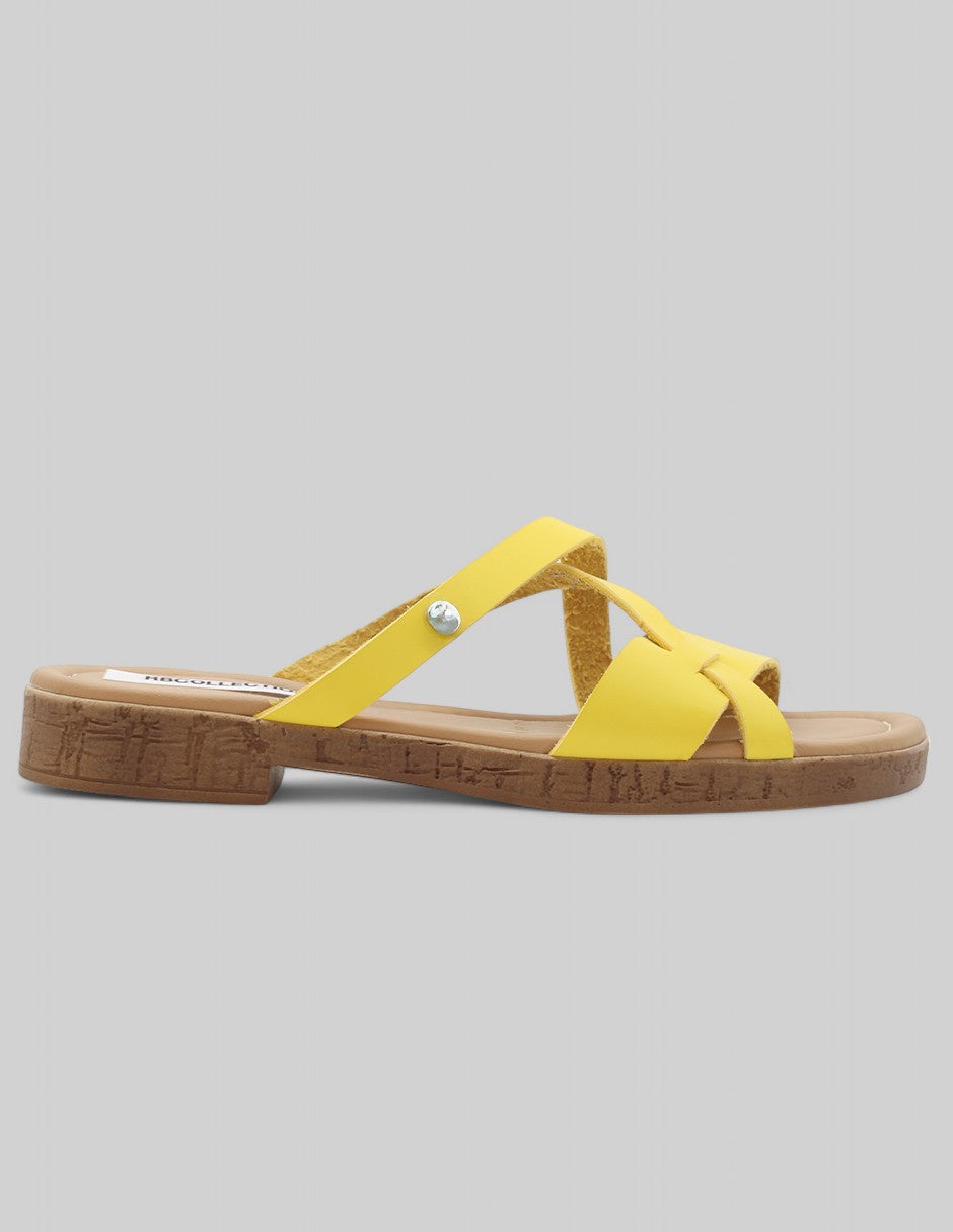 Sandalias de piso Soft en Piel vegana - Amarillo