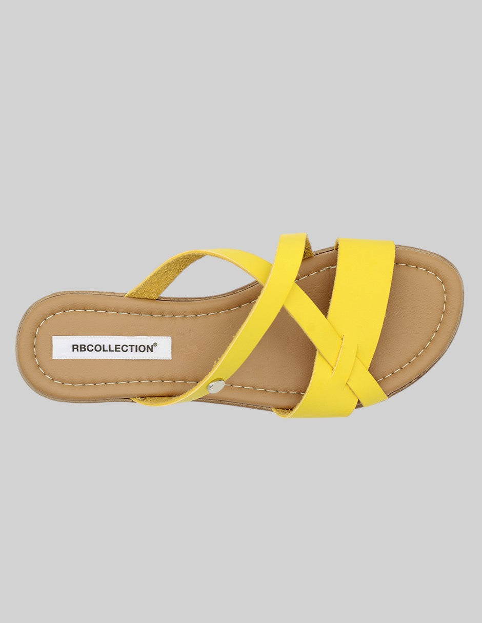 Sandalias de piso Soft en Piel vegana - Amarillo
