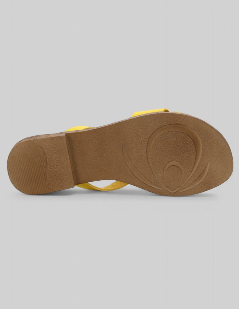 Sandalias de piso Soft en Piel vegana - Amarillo