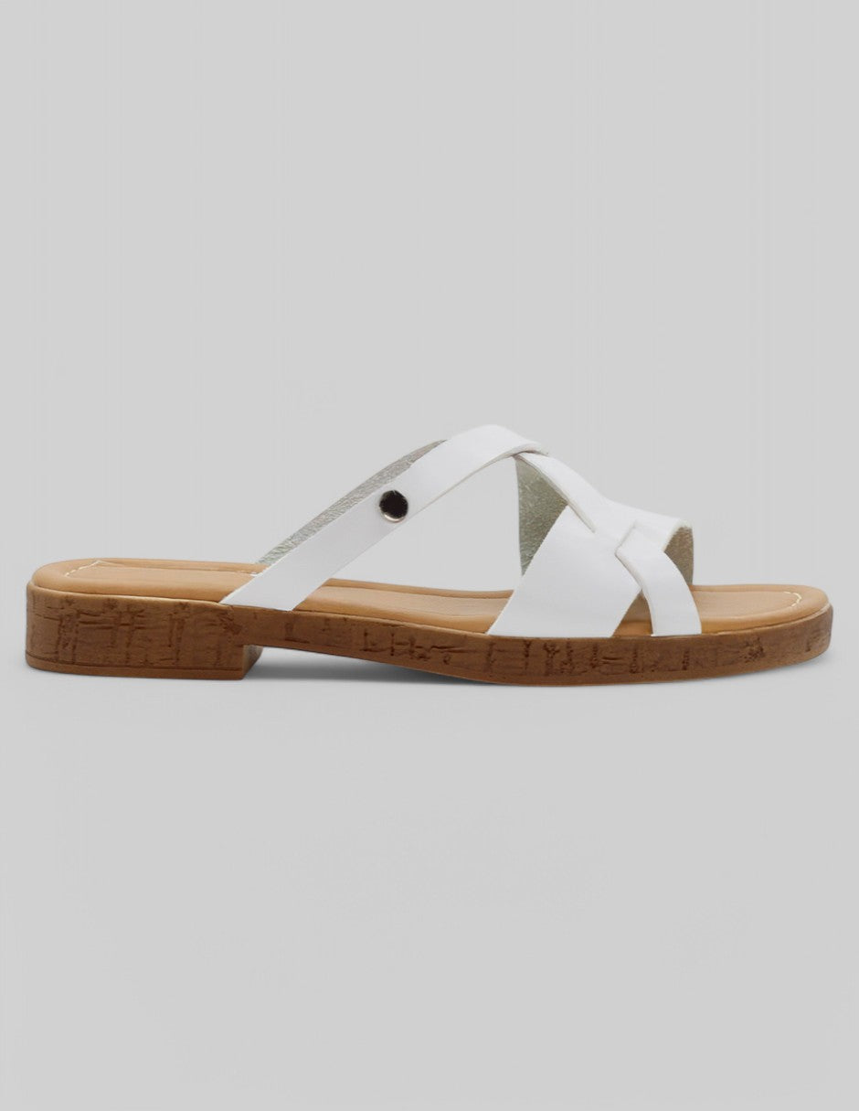 Sandalias de piso Soft en Piel vegana - Blanco