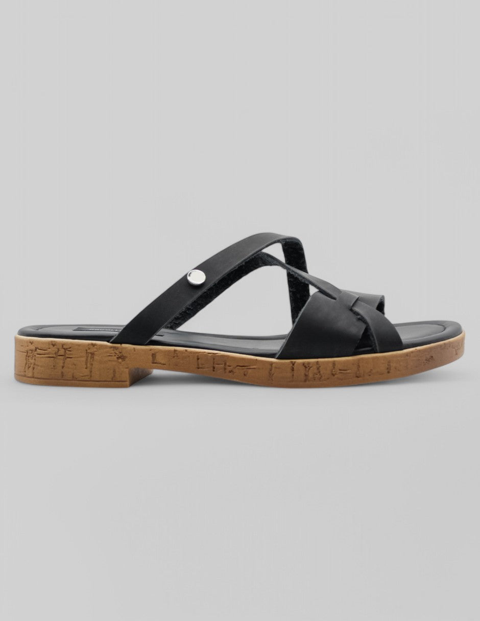 Sandalias de piso Soft en Piel vegana - Negro