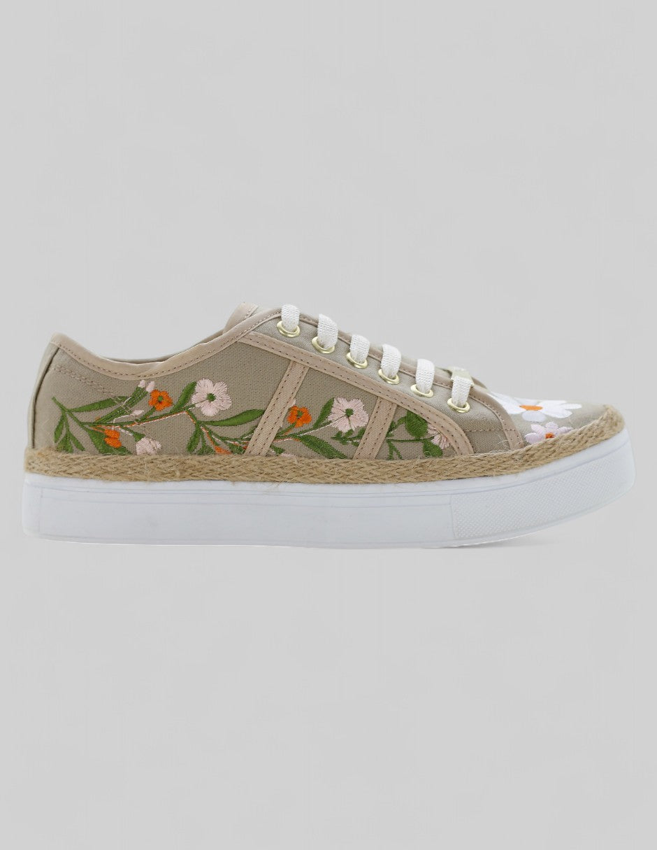 Tenis con cordones Urban en Textil – Beige