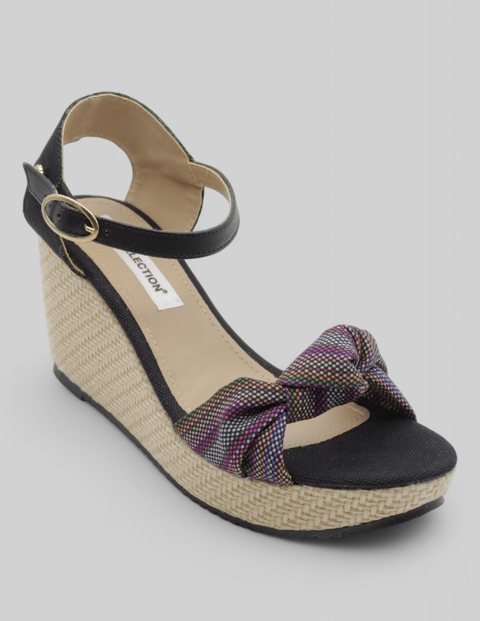 Sandalias con plataforma Exterior Textil Color Negro Para Mujer De RBCOLLECTION