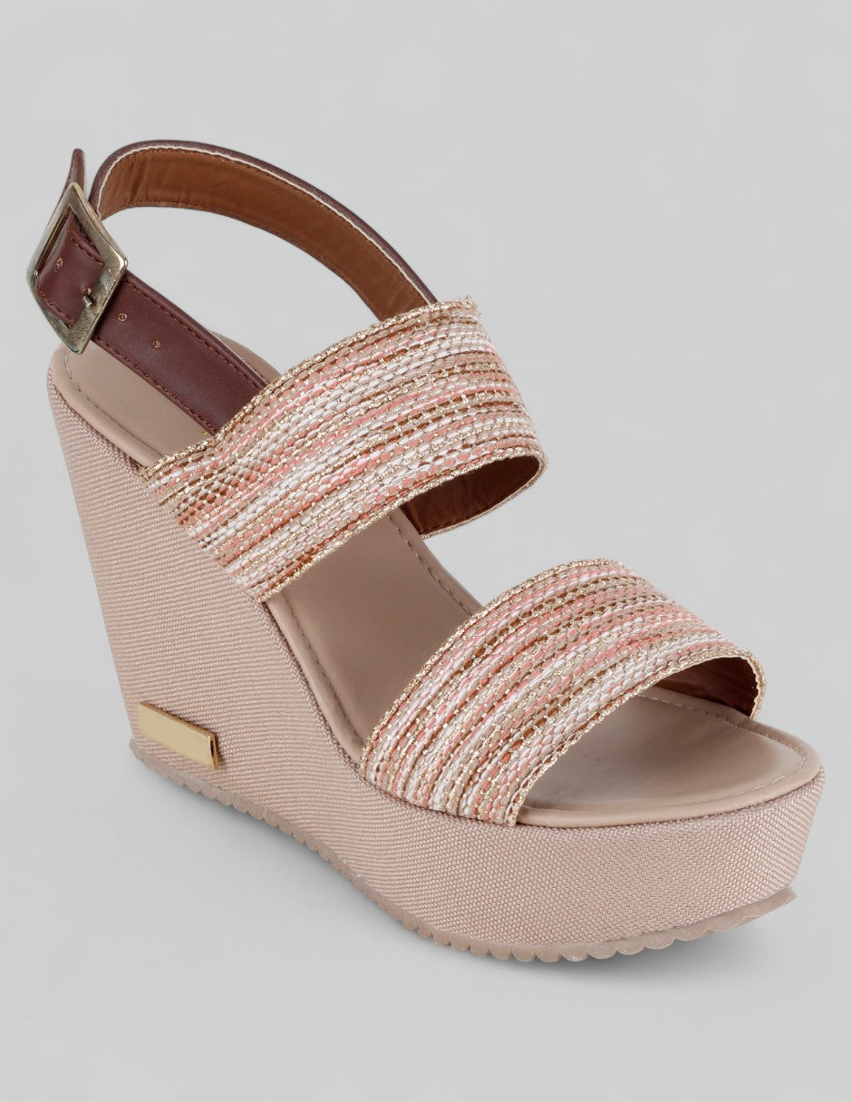 Sandalias con plataforma Naia en Textil – Multicolor