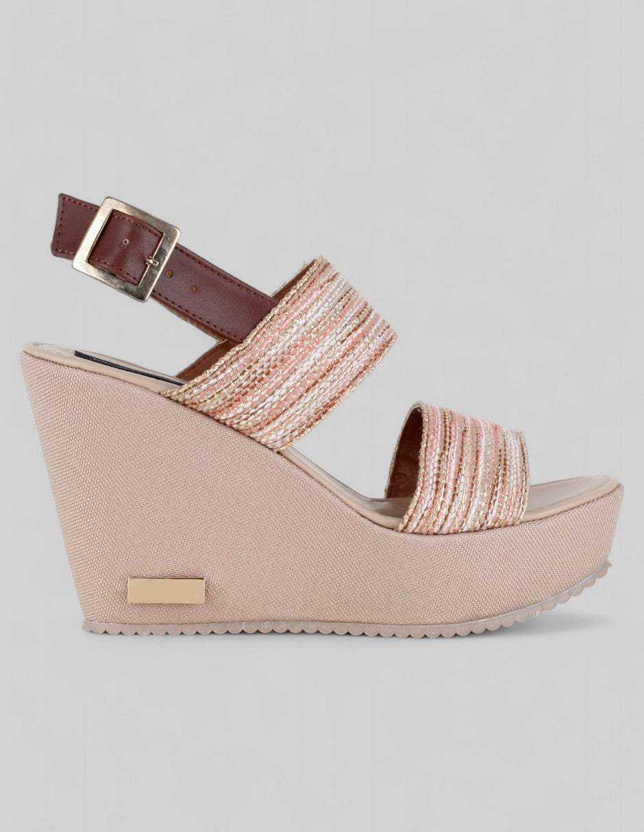 Sandalias con plataforma Naia en Textil – Multicolor