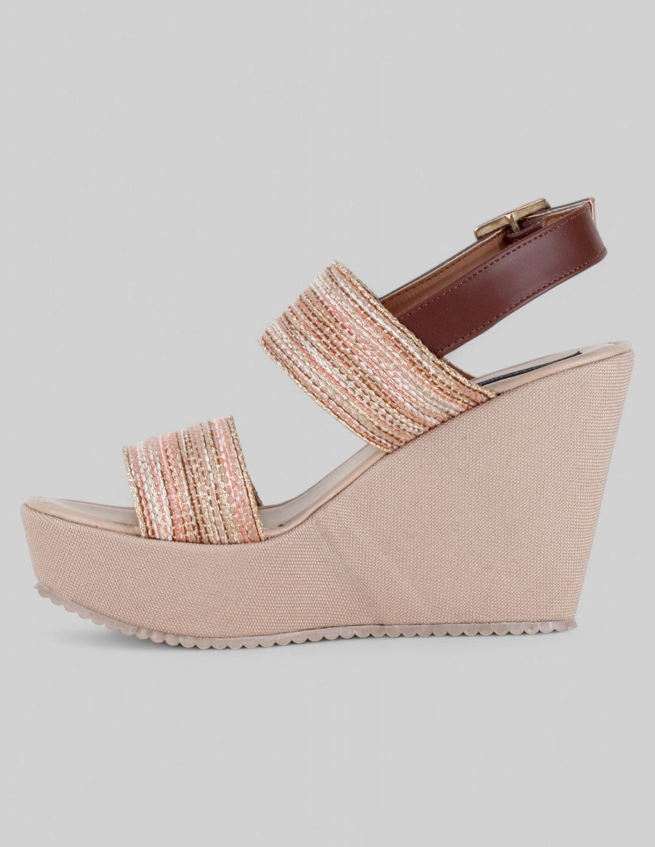 Sandalias con plataforma Naia en Textil – Multicolor