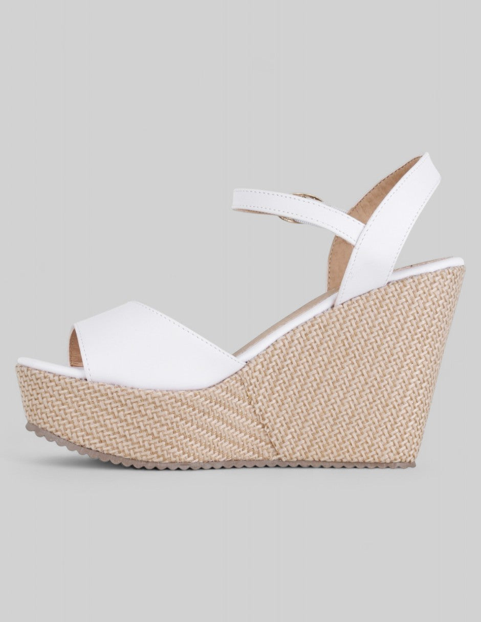 Sandalias con plataforma NAIA en Piel vegana – Blanco