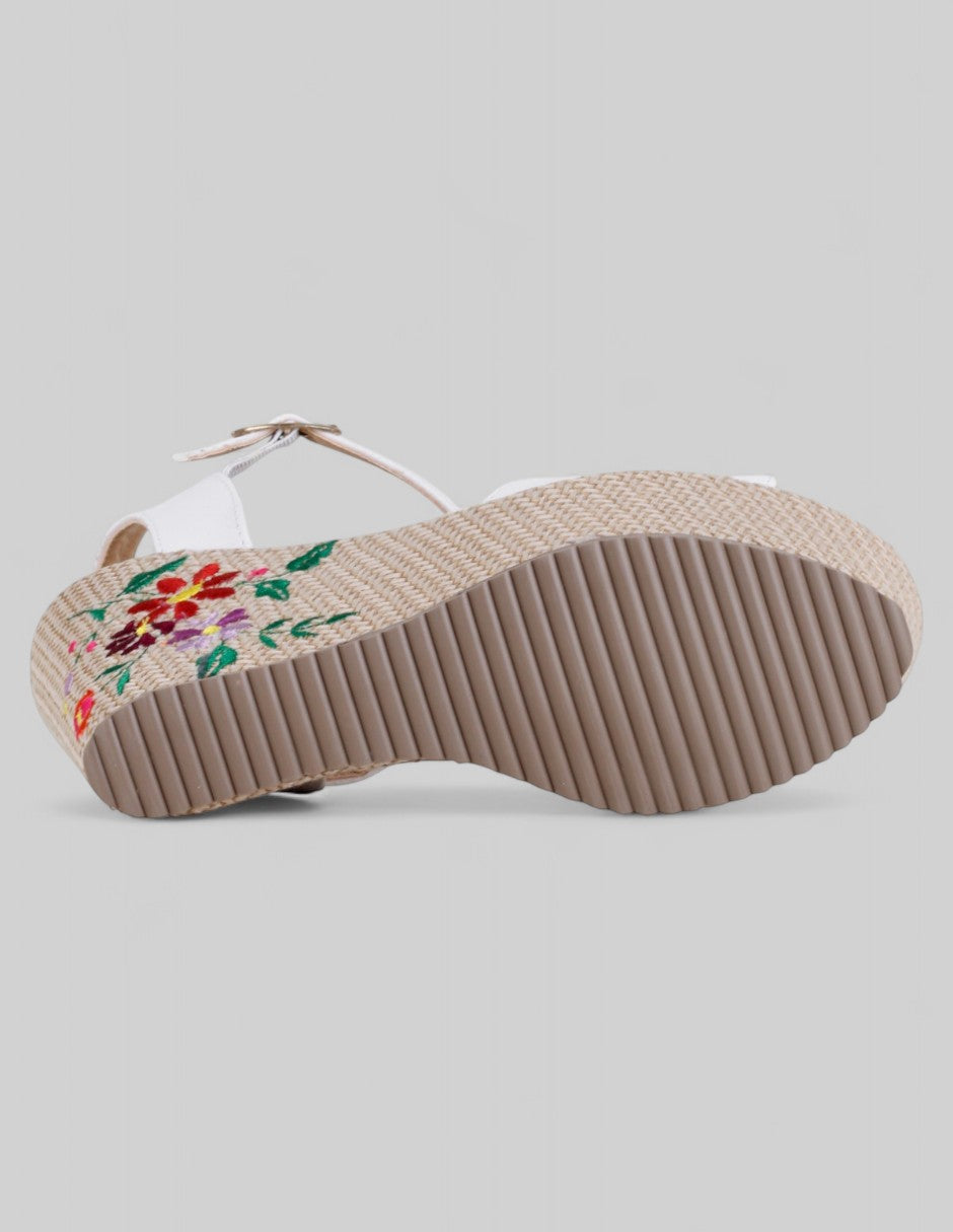 Sandalias con plataforma NAIA en Piel vegana – Blanco