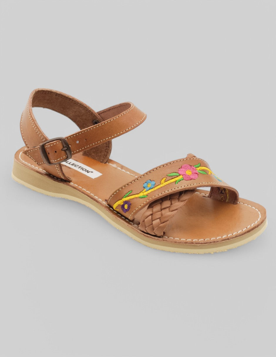 Sandalias de piso Exterior Piel Color Café Para Mujer De RBCOLLECTION
