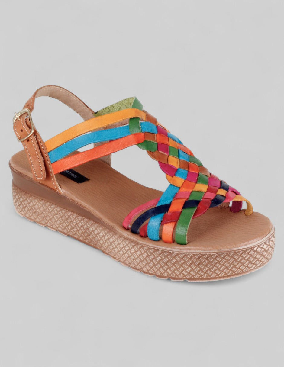Sandalias con plataforma Hand made en Piel – Multicolor
