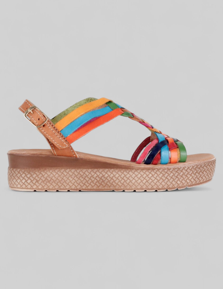 Sandalias con plataforma Hand made en Piel – Multicolor