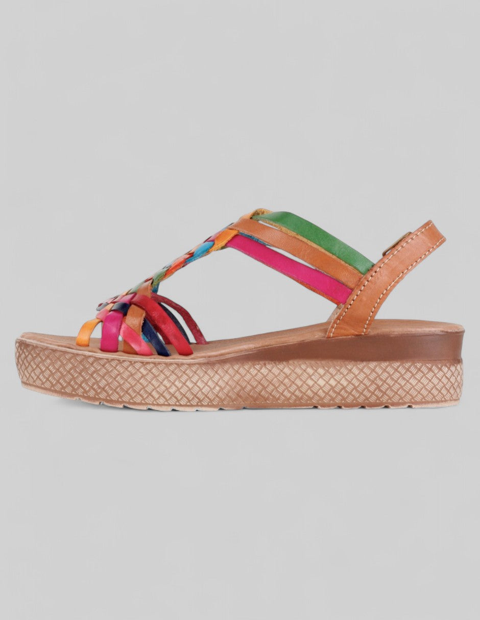 Sandalias con plataforma Hand made en Piel – Multicolor
