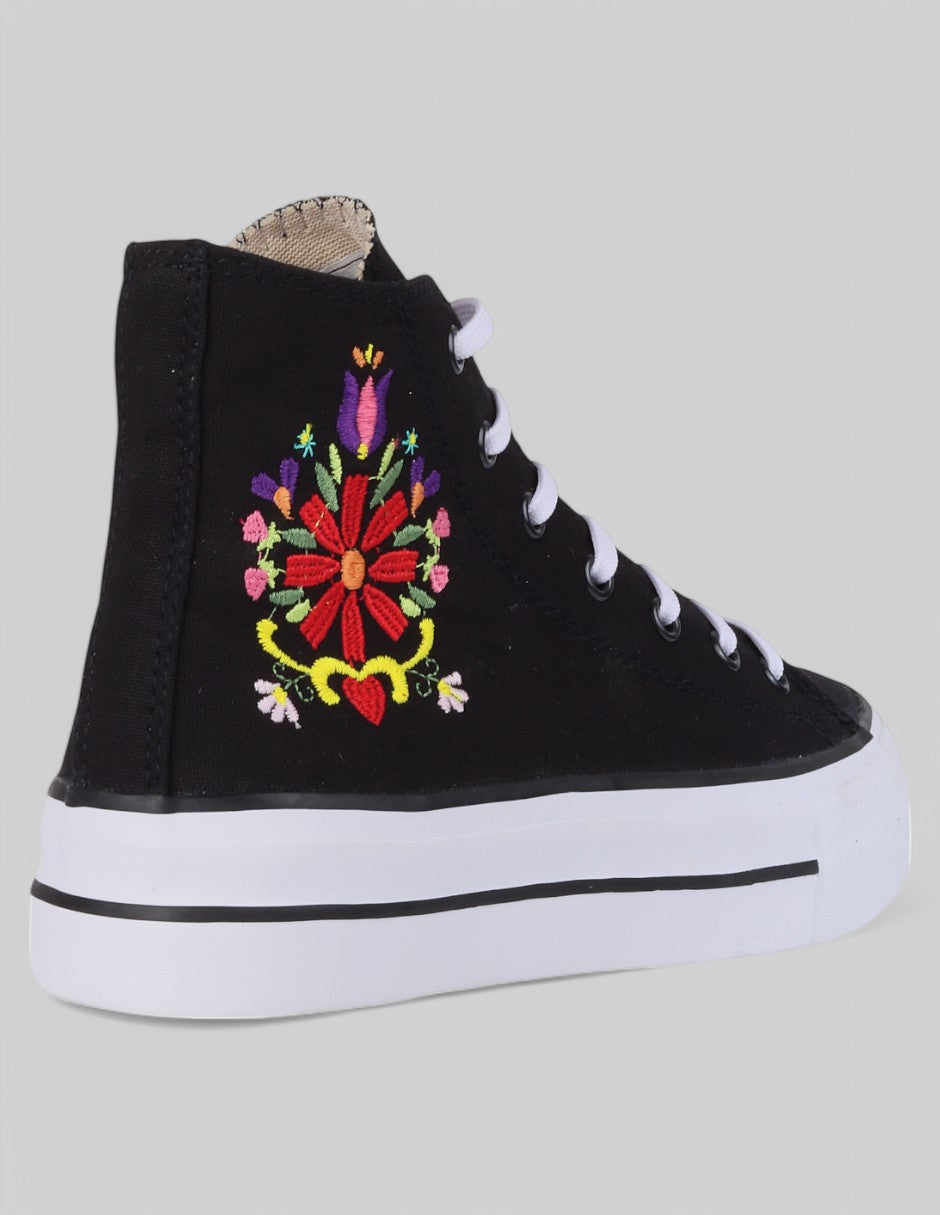 Tenis botín Italia Textil - Negro