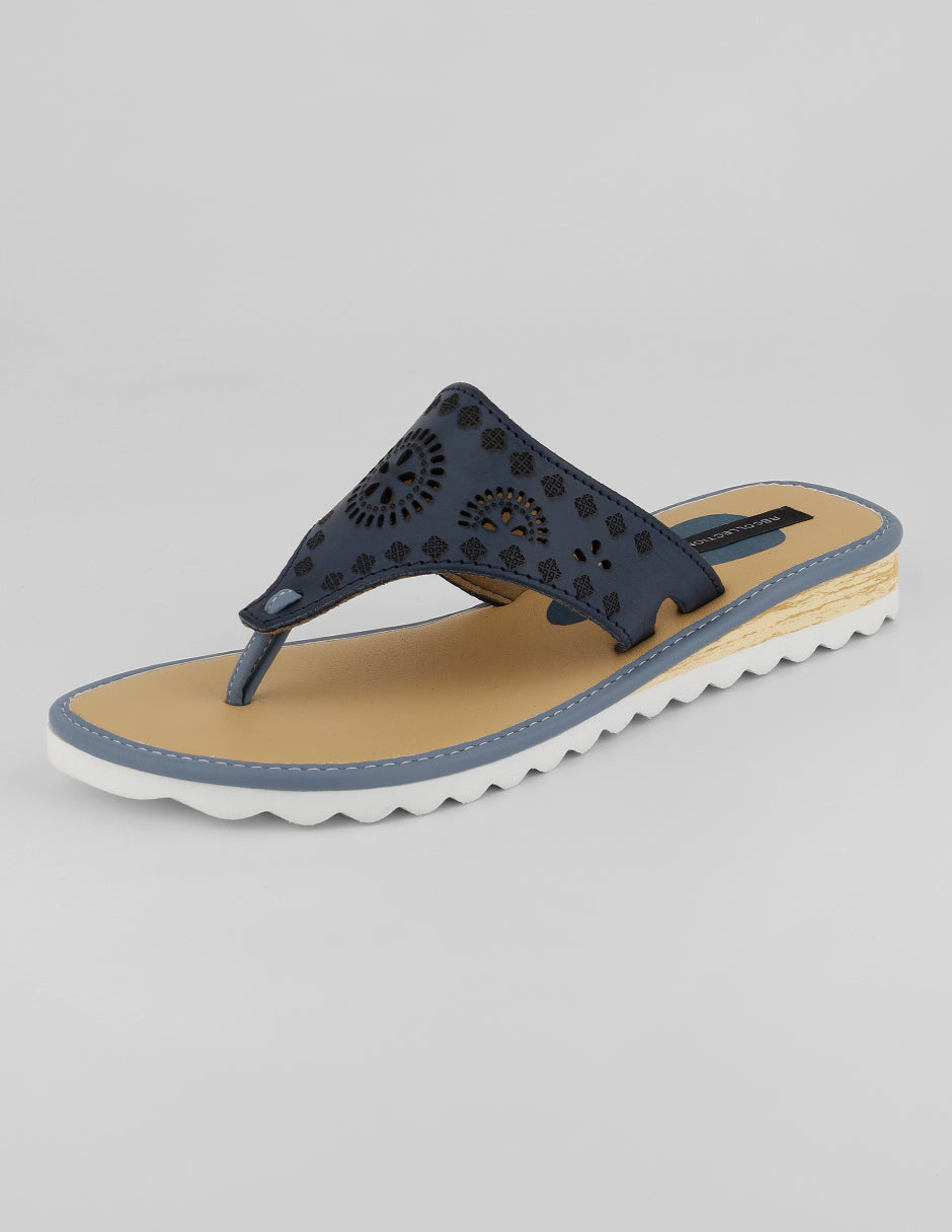Sandalias con plataforma Solea en Piel vegana – Azul