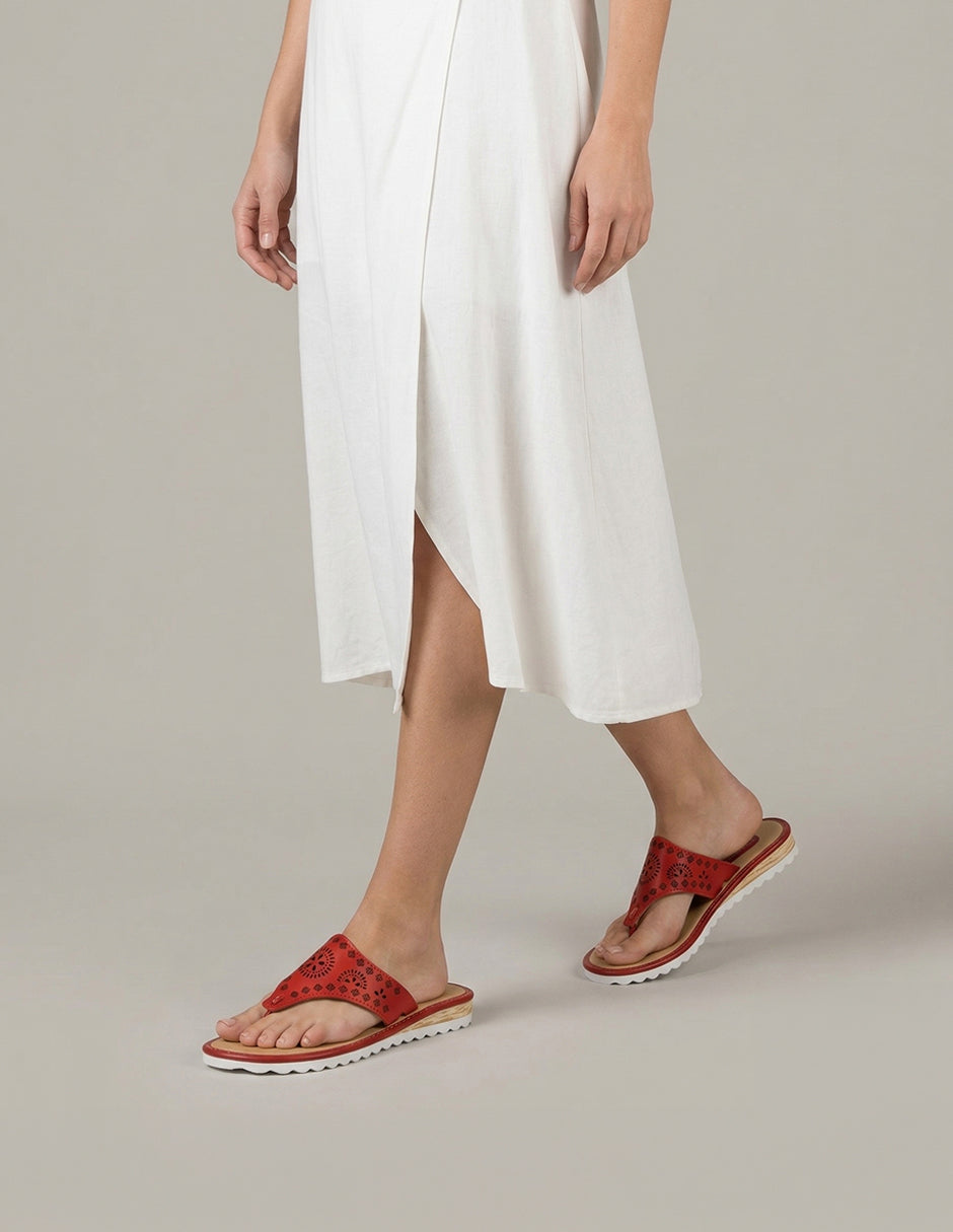 Sandalias con plataforma Solea en Piel vegana – Rojo