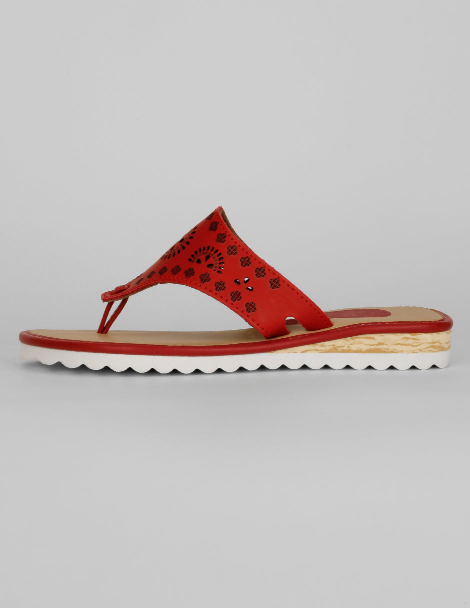 Sandalias con plataforma Exterior Piel vegana Color Rojo Para Mujer De RBCOLLECTION
