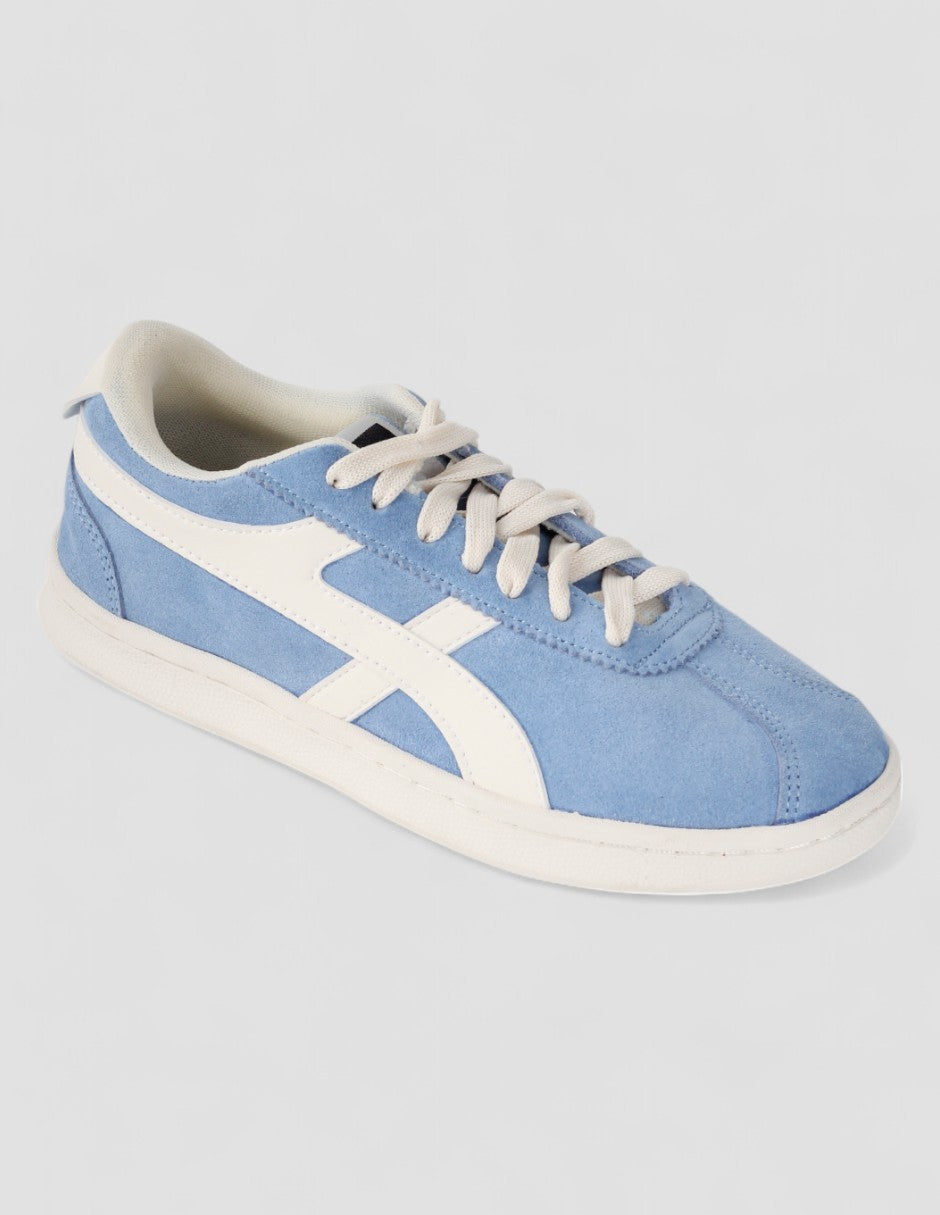 Tenis con cordones Sam Gamuza - Azul