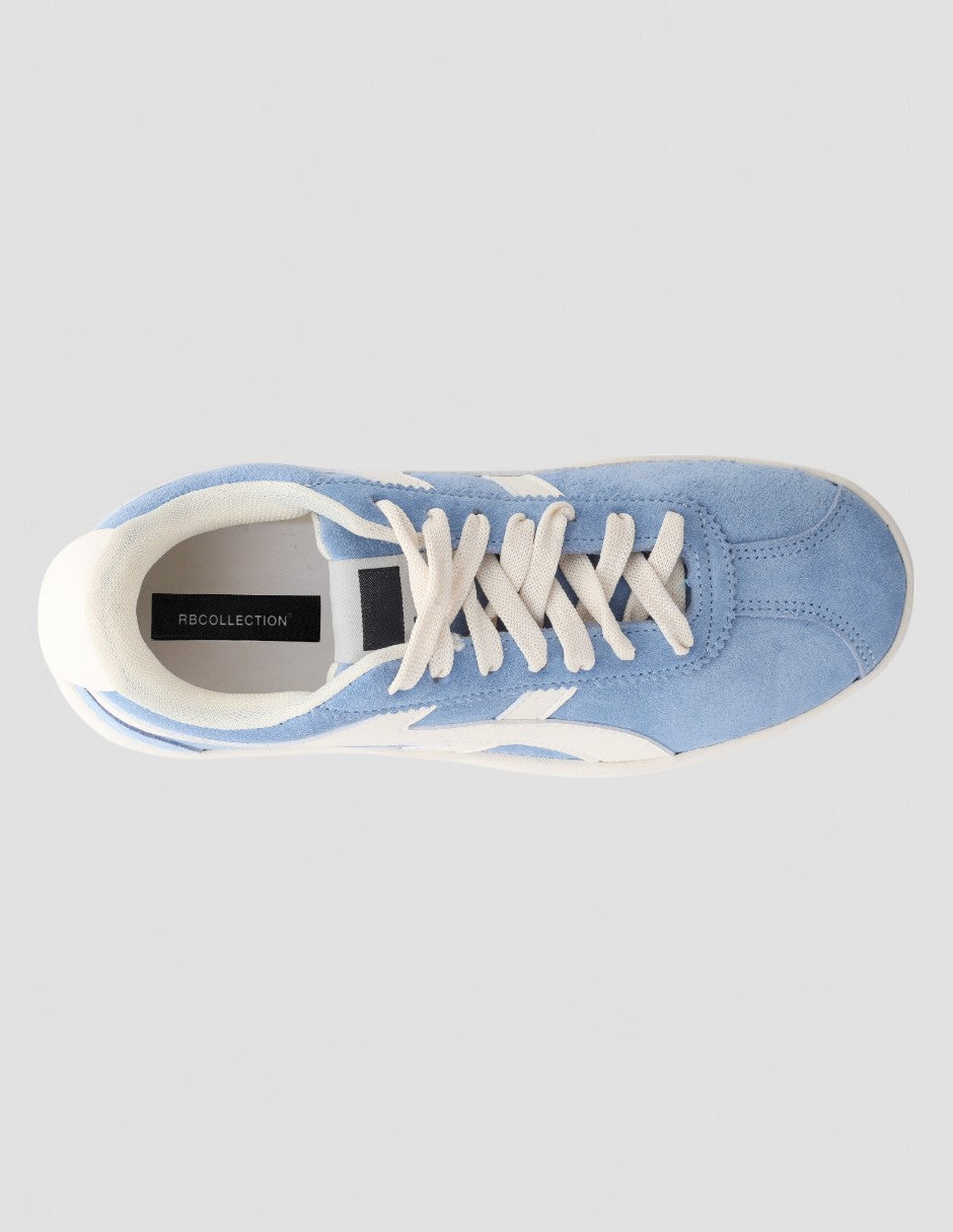 Tenis con cordones Sam Gamuza - Azul