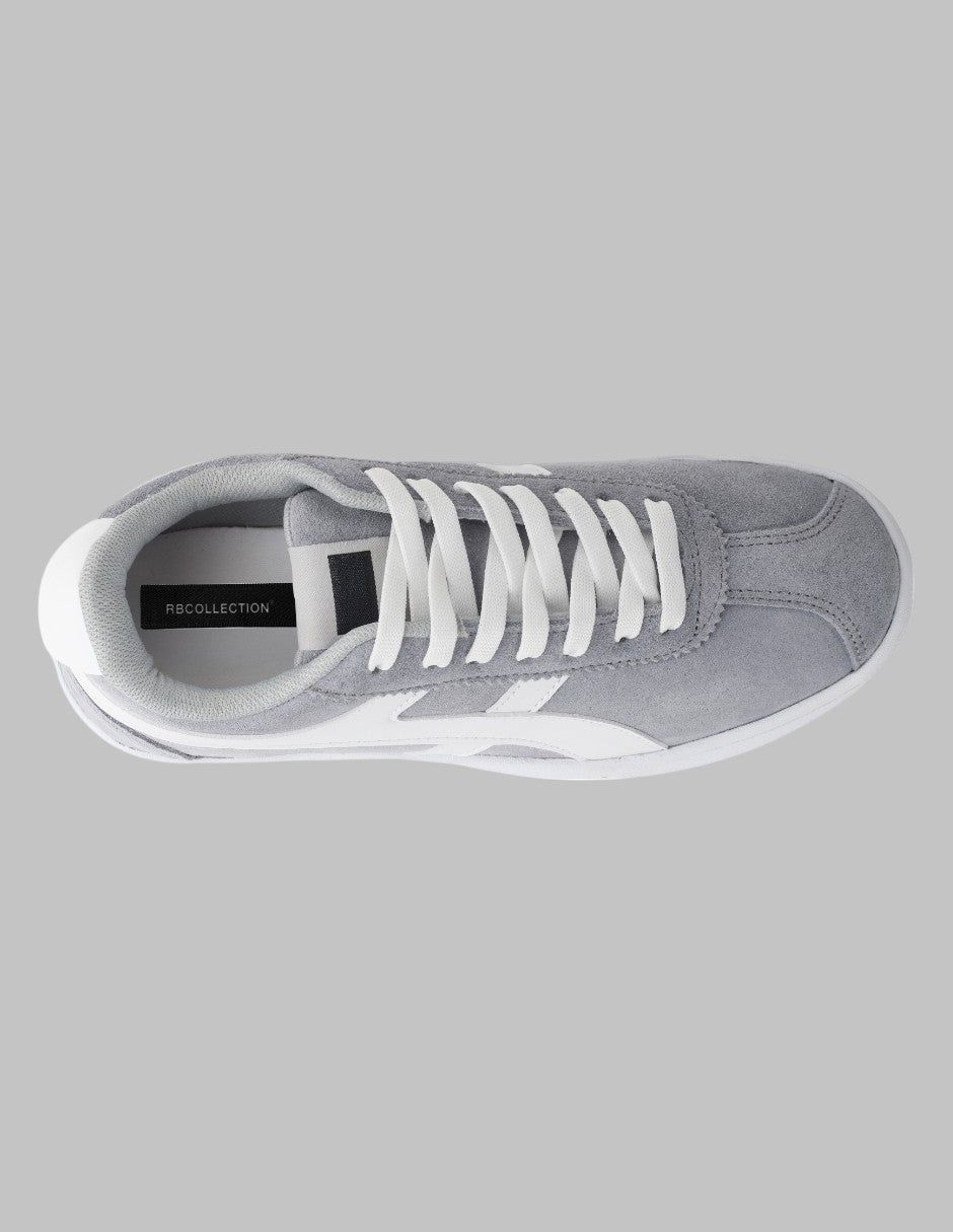 Tenis con cordones Sam Gamuza - Gris