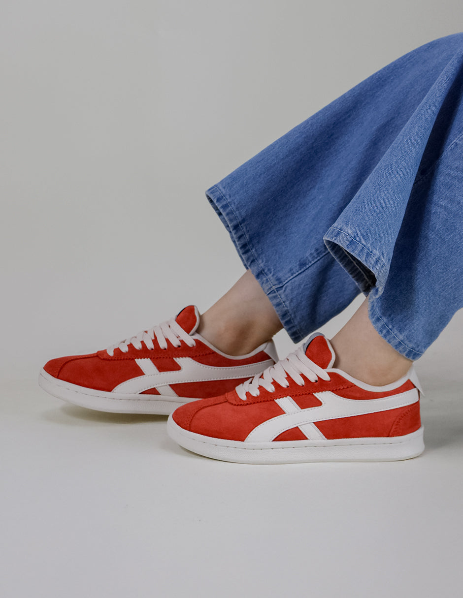 Tenis con cordones Sam Gamuza - Naranja