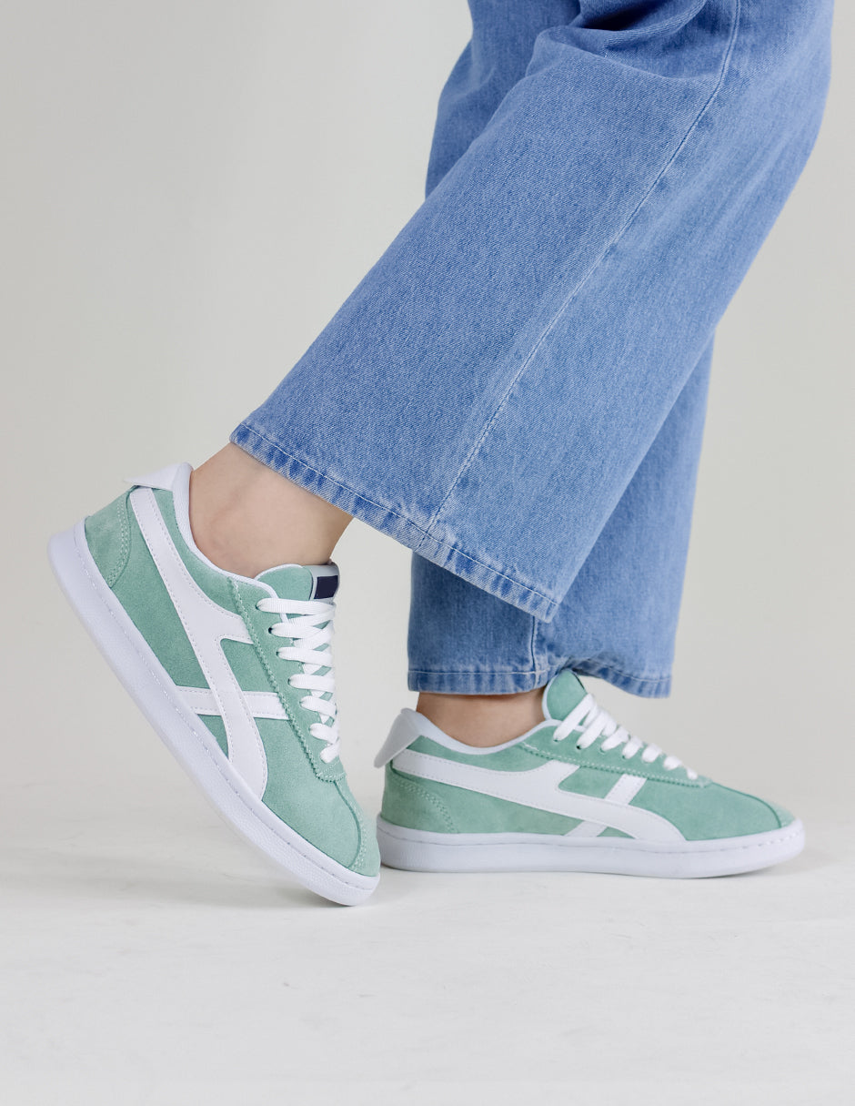 Tenis con cordones Sam Gamuza - Verde