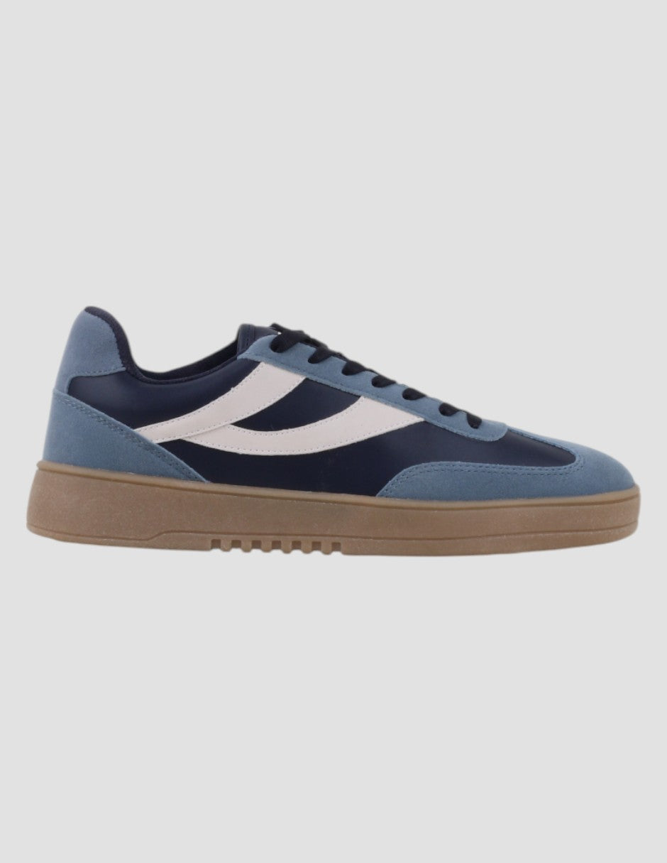 Tenis con cordones Exterior Piel vegana Color Azul Para Hombre De RBCOLLECTION