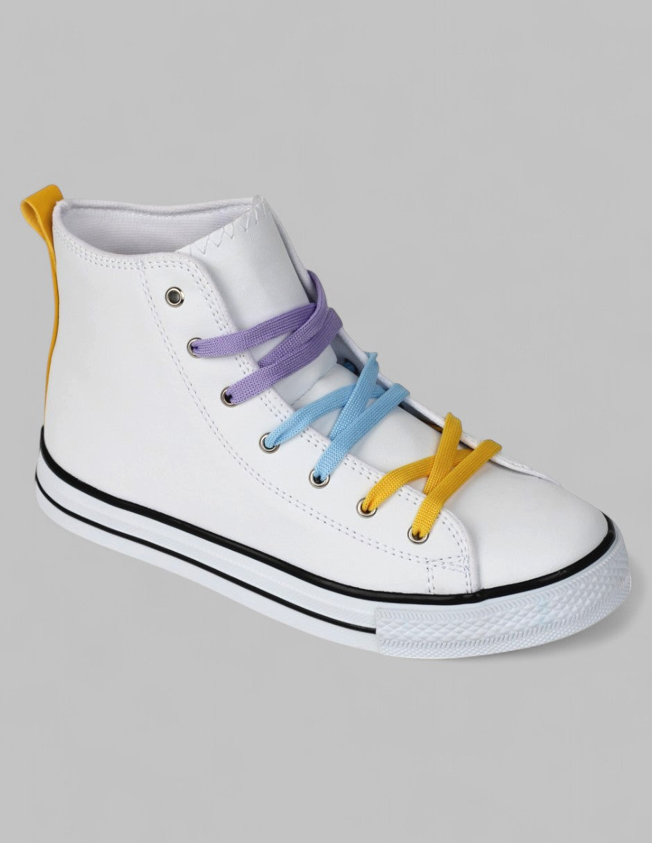 Tenis botín Itala Textil - Blanco
