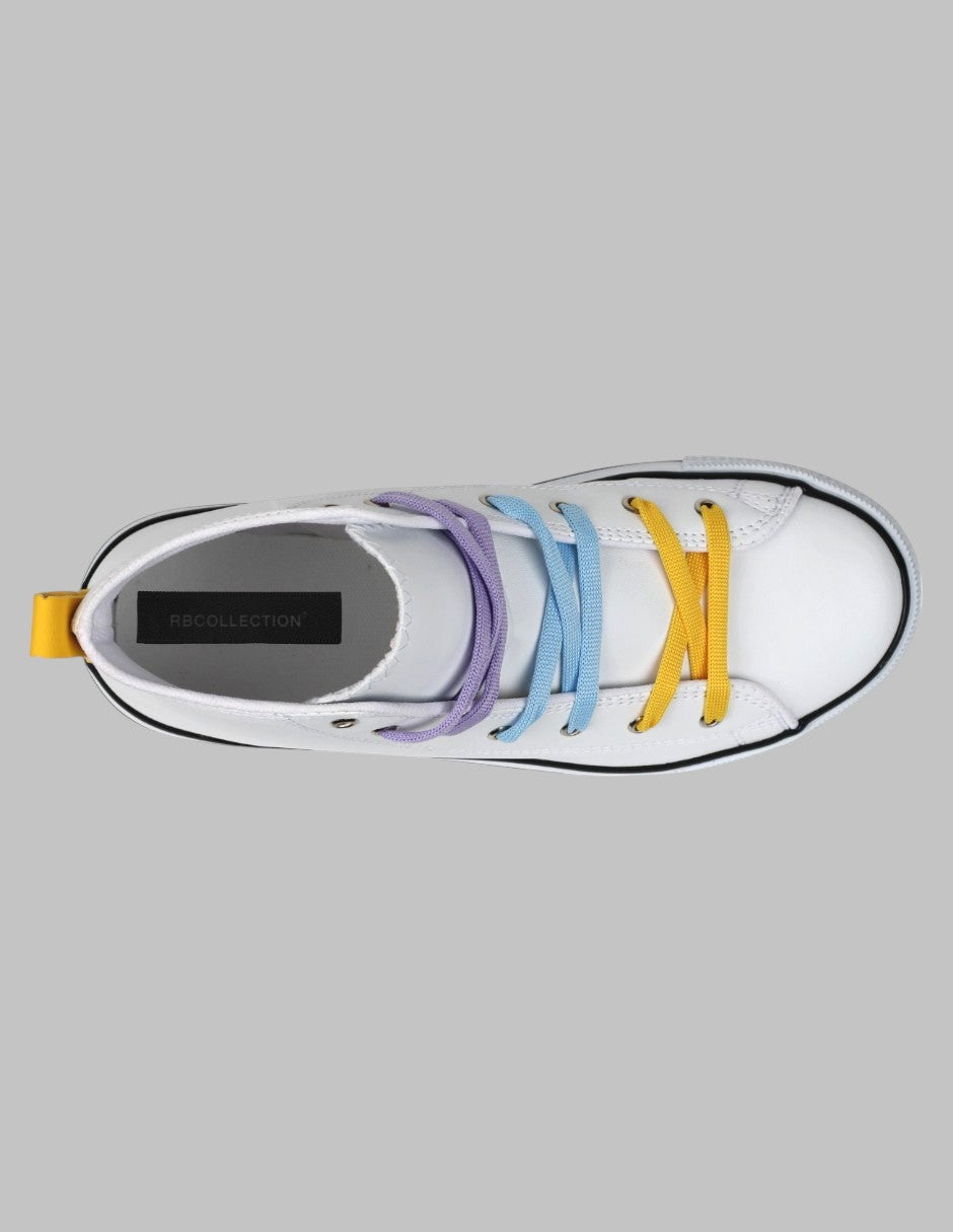 Tenis botín Itala Textil - Blanco
