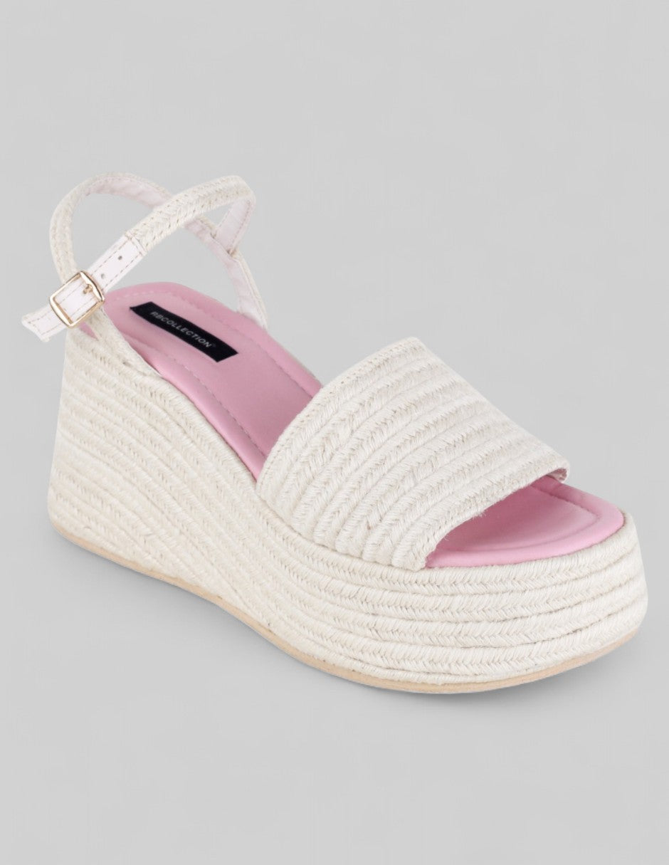 Sandalias con plataforma Naia en Textil – Beige
