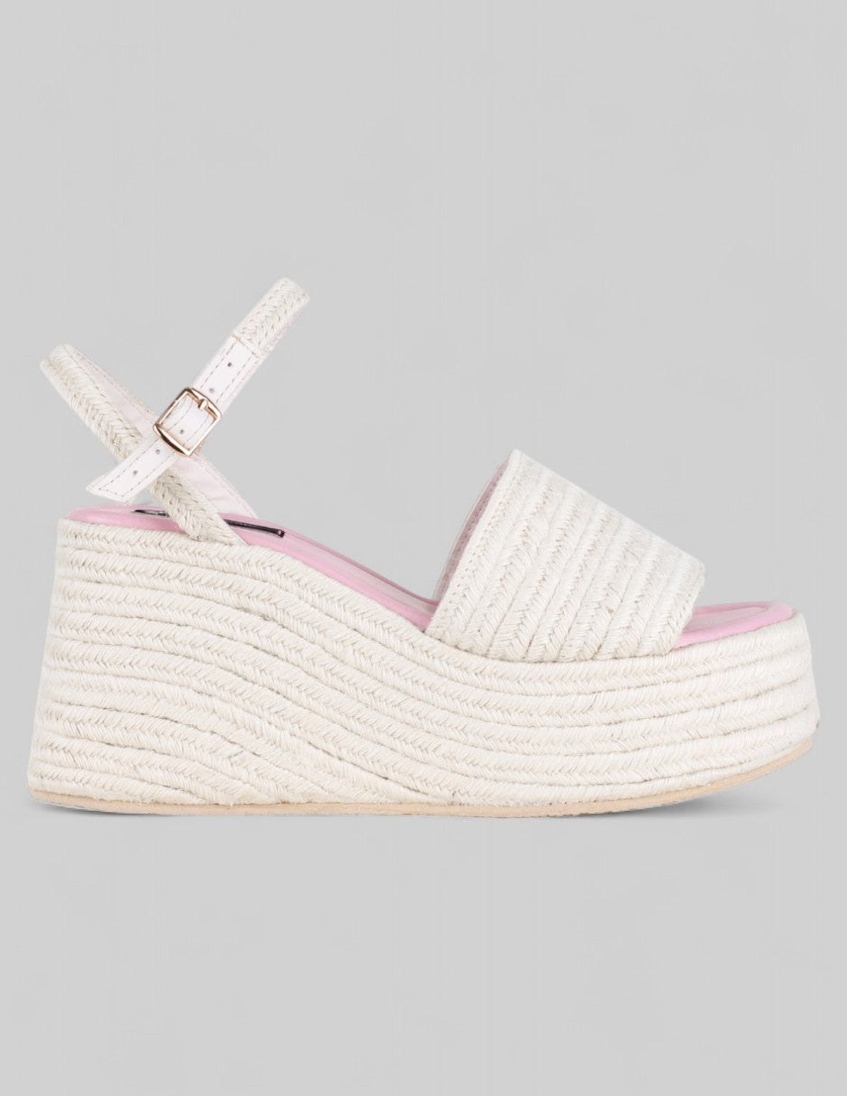 Sandalias con plataforma Naia en Textil – Beige