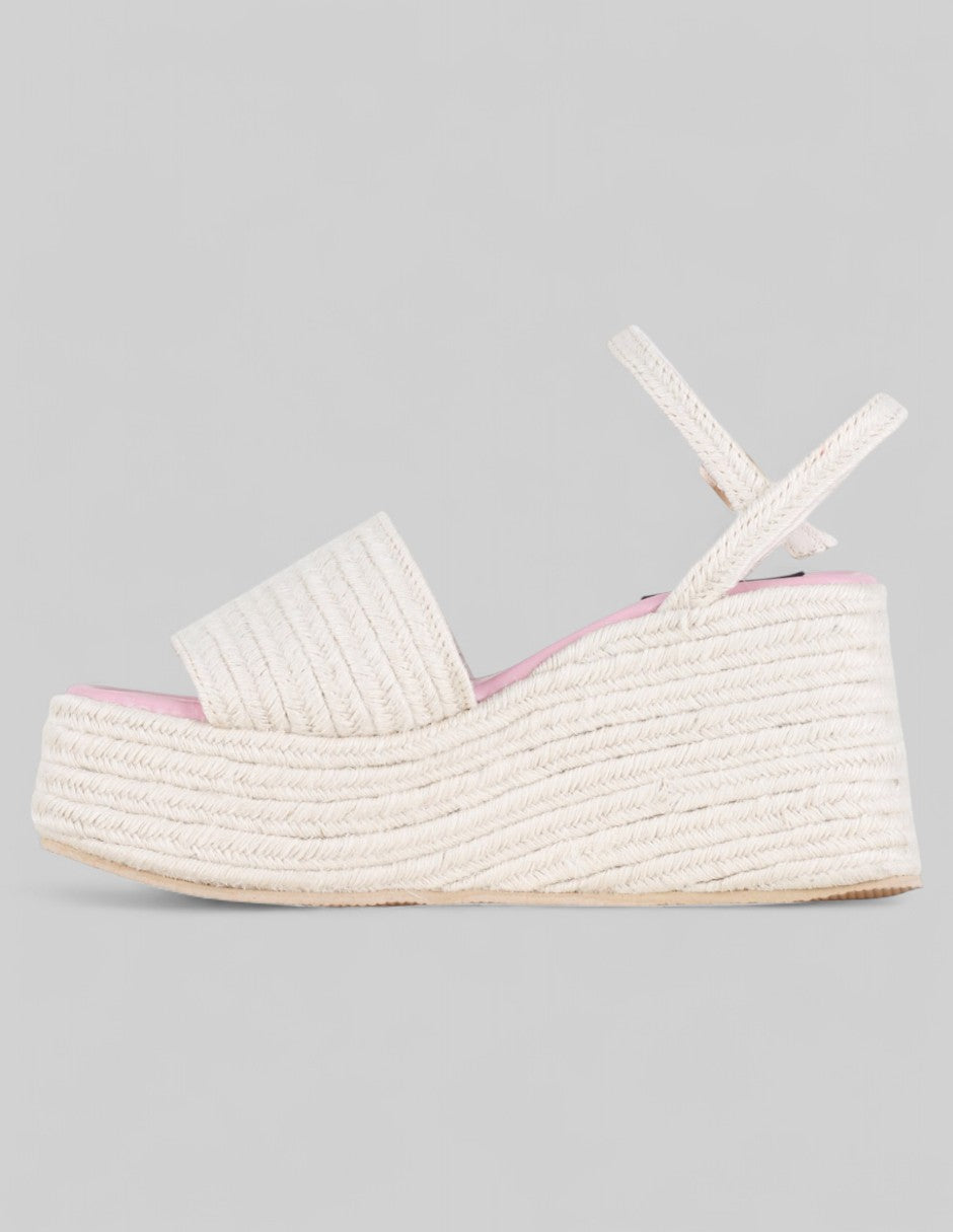 Sandalias con plataforma Naia en Textil – Beige