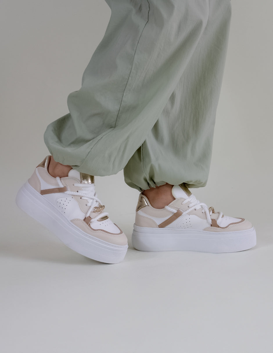 Tenis tipo deportivo  Urban Piel vegana - Beige