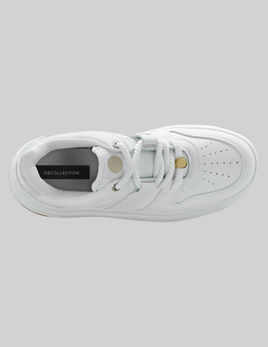 Tenis con cordones Urban en Piel vegana – Blanco