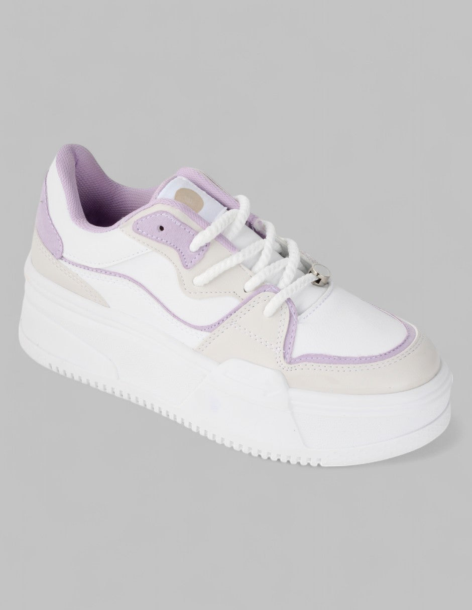 Tenis con cordones Chunk Piel vegana - Multicolor