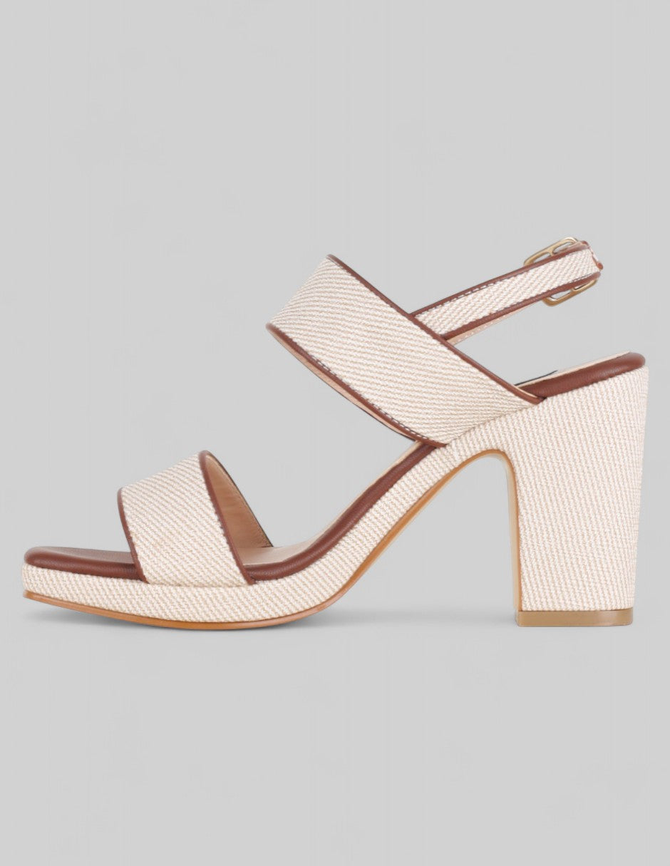 Sandalia con tacón NEVADA en Sintético – Beige