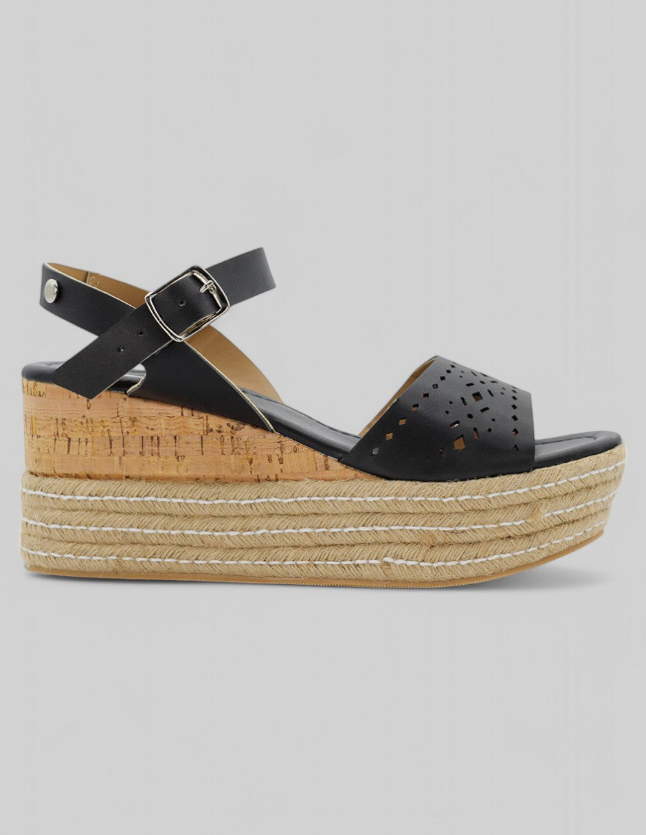 Sandalias con plataforma Daril en Piel vegana - Negro
